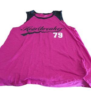 Women's Love Free Sleeveless Muscle Tee Heartbreaker Pink T Shirt.